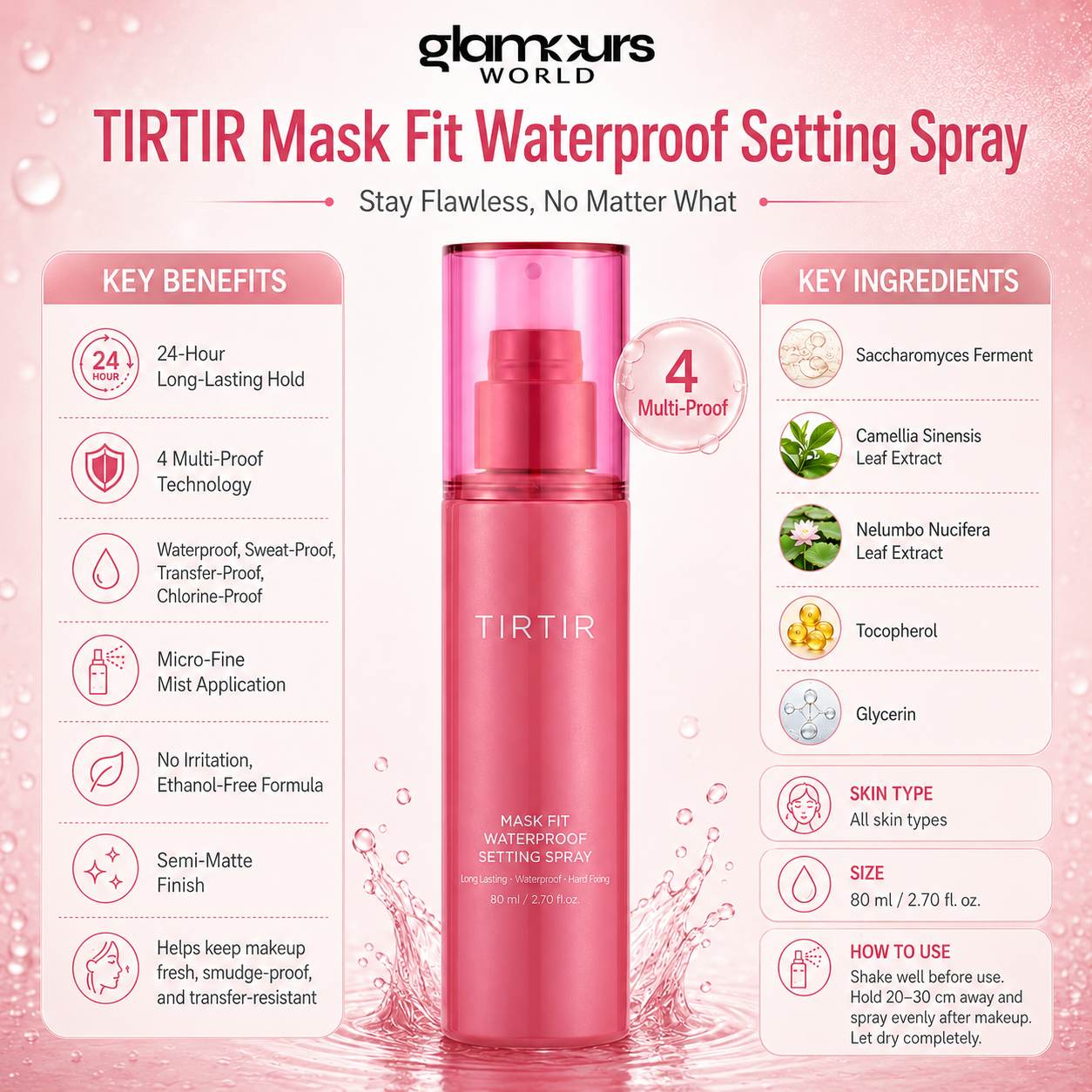 TIRTIR Mask Fit Waterproof Setting Spray 80ml